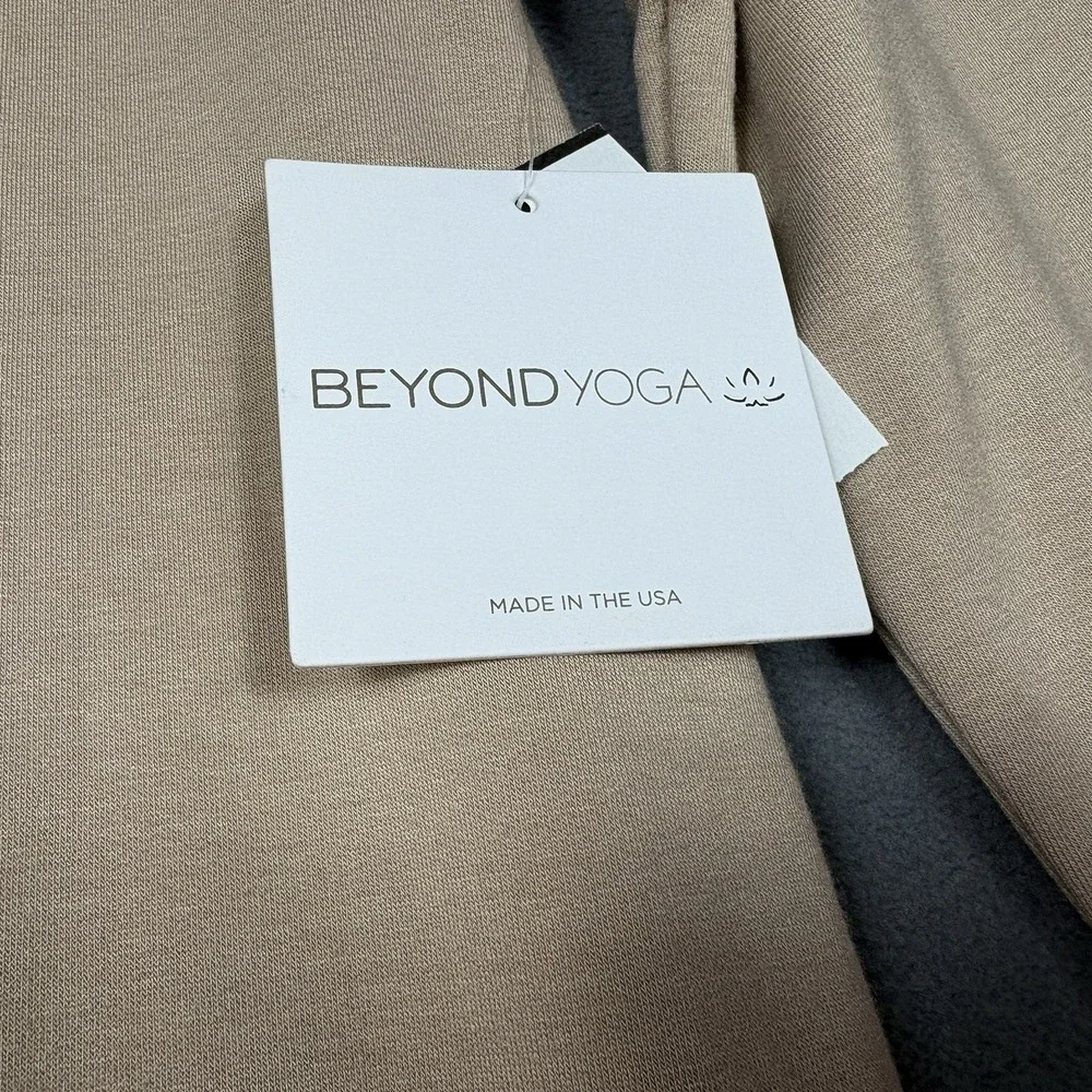 NEW Beyond‎ Yoga Size XL Cowl Neck Dress Sweatshirt Taupe Beige Modal Blend